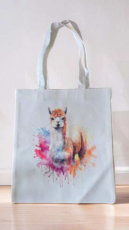 Colour Splash Alpaca Canvas Tote Bag