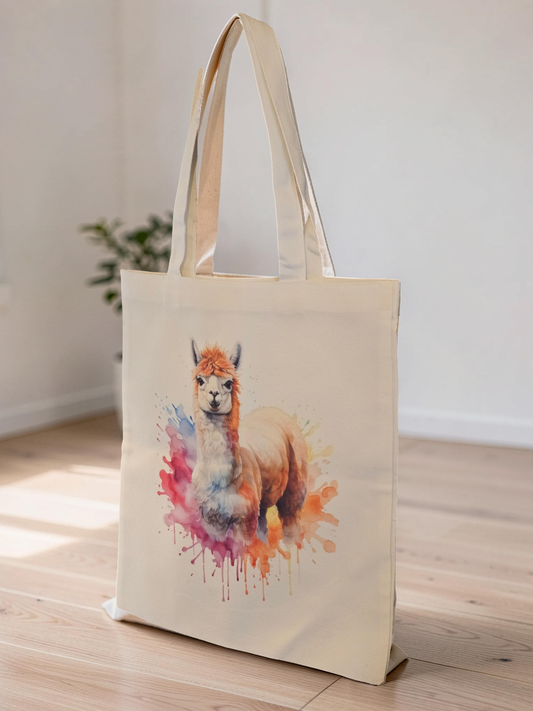 Colour Splash Alpaca Canvas Tote Bag