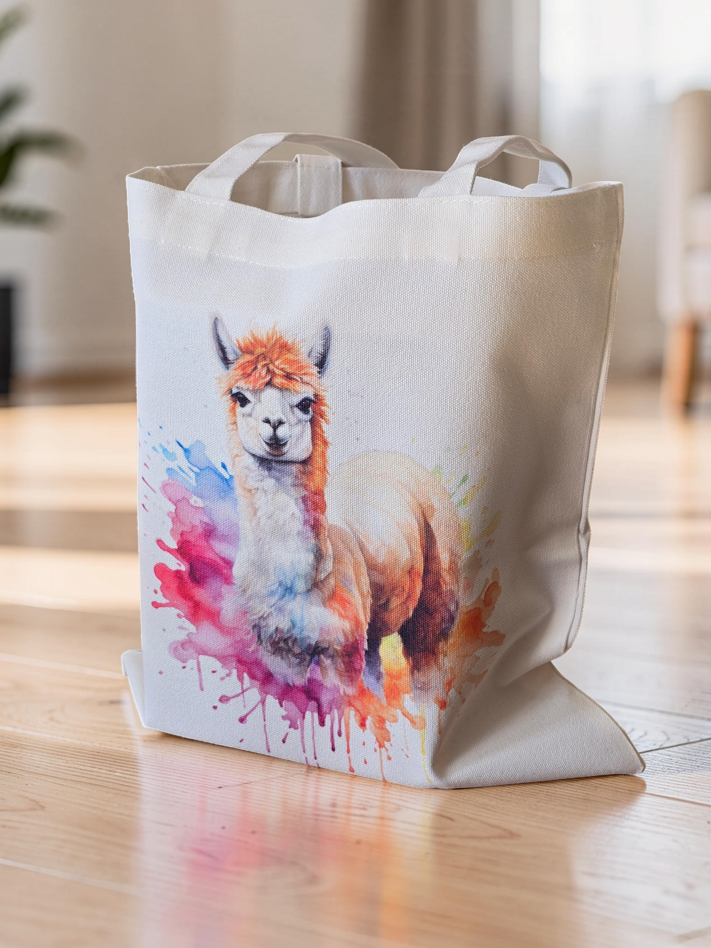 Colour Splash Alpaca Canvas Tote Bag