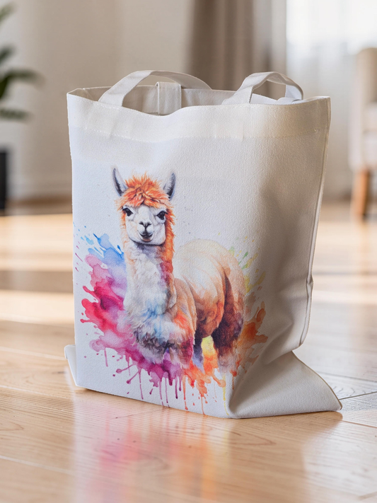 Colour Splash Alpaca Canvas Tote Bag