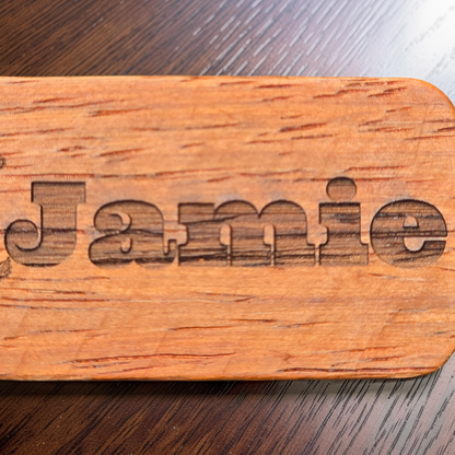 Personalised highland cow wooden bag tag / keyring