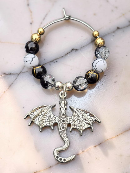 Gothic Dragon Wine Glass Charms (Set of 4)