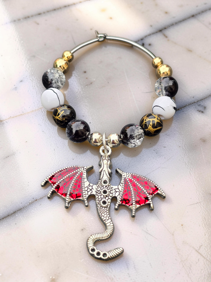 Gothic Dragon Wine Glass Charms (Set of 4)