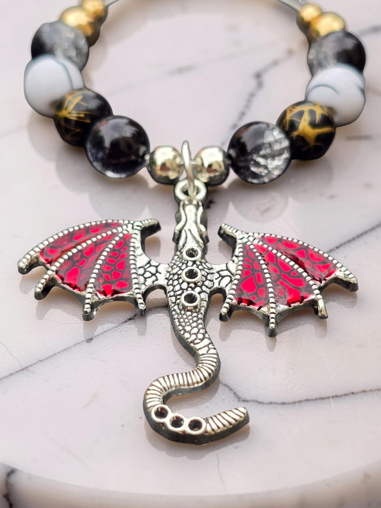 Gothic Dragon Wine Glass Charms (Set of 4)