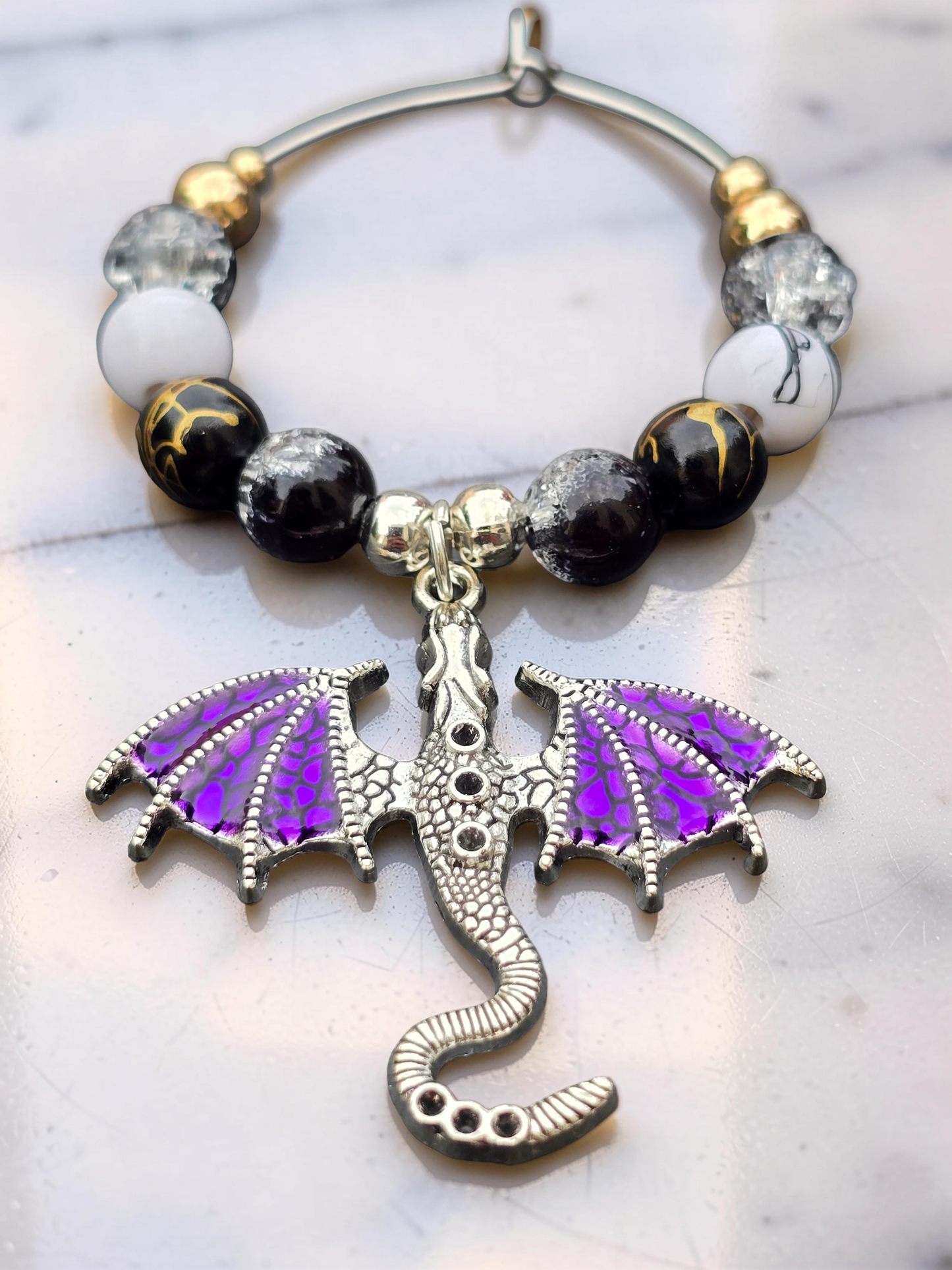 Gothic Dragon Wine Glass Charms (Set of 4)