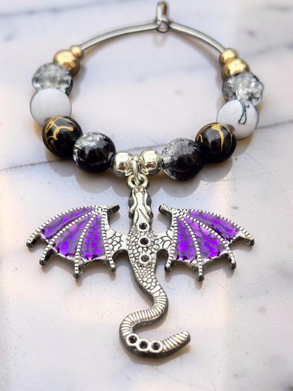 Gothic Dragon Wine Glass Charms (Set of 4)