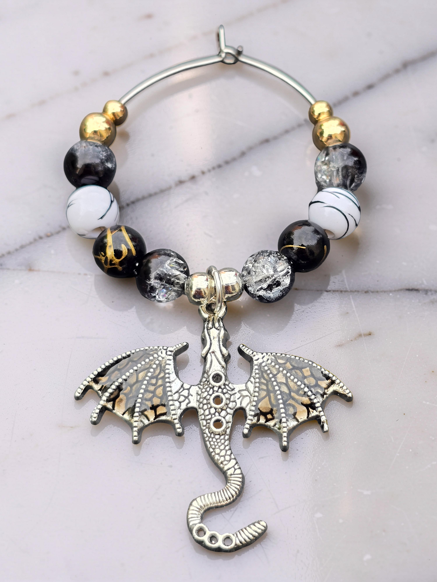 Gothic Dragon Wine Glass Charms (Set of 4)