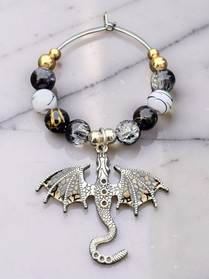Gothic Dragon Wine Glass Charms (Set of 4)