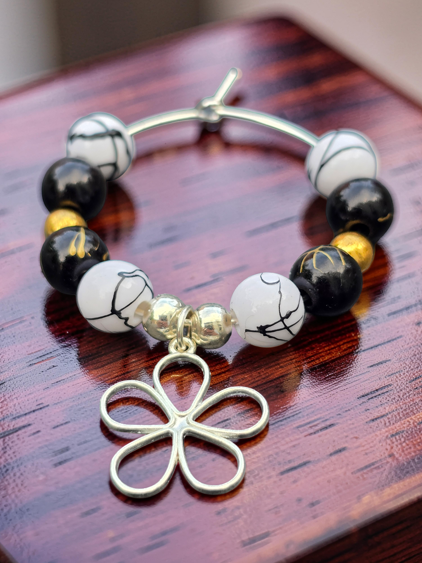 Monochrome & Gold Wine Glass Charms (Set of 4)