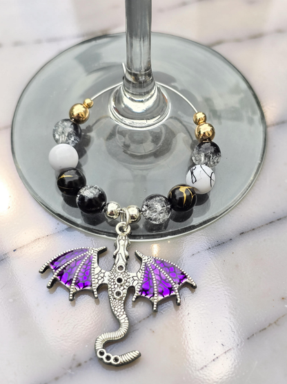 Gothic Dragon Wine Glass Charms (Set of 4)