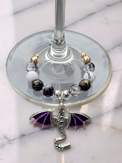 Gothic Dragon Wine Glass Charms (Set of 4)