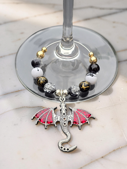 Gothic Dragon Wine Glass Charms (Set of 4)