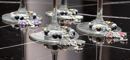 Gothic Dragon Wine Glass Charms (Set of 4)