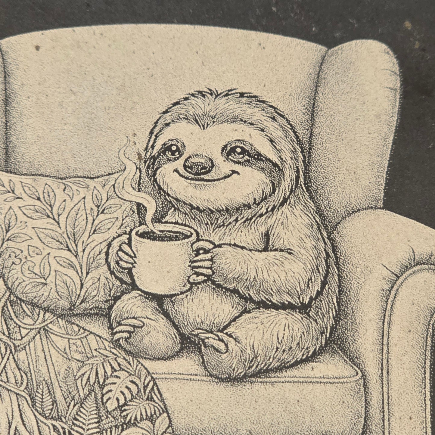 Personalised Sloth Slate Coaster - Armchair Sloth