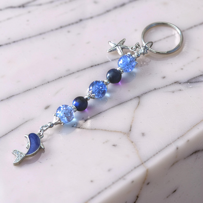 Handcrafted Beaded Dolphin Bag Charm & Keychain
