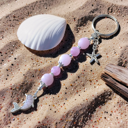 Handcrafted Beaded Dolphin Bag Charm & Keychain