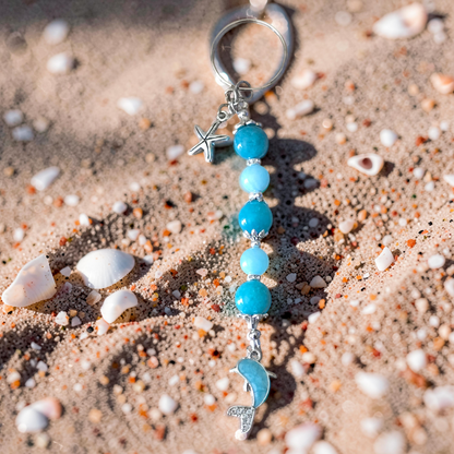 Handcrafted Beaded Dolphin Bag Charm & Keychain