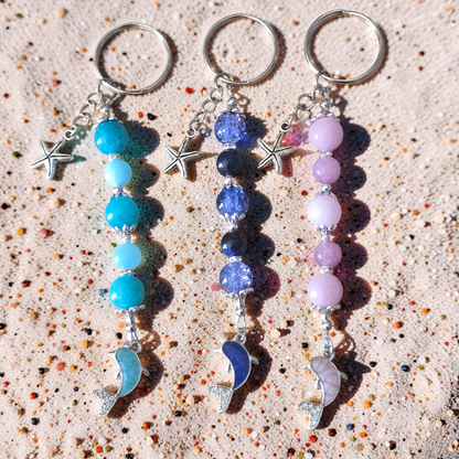 Handcrafted Beaded Dolphin Bag Charm & Keychain