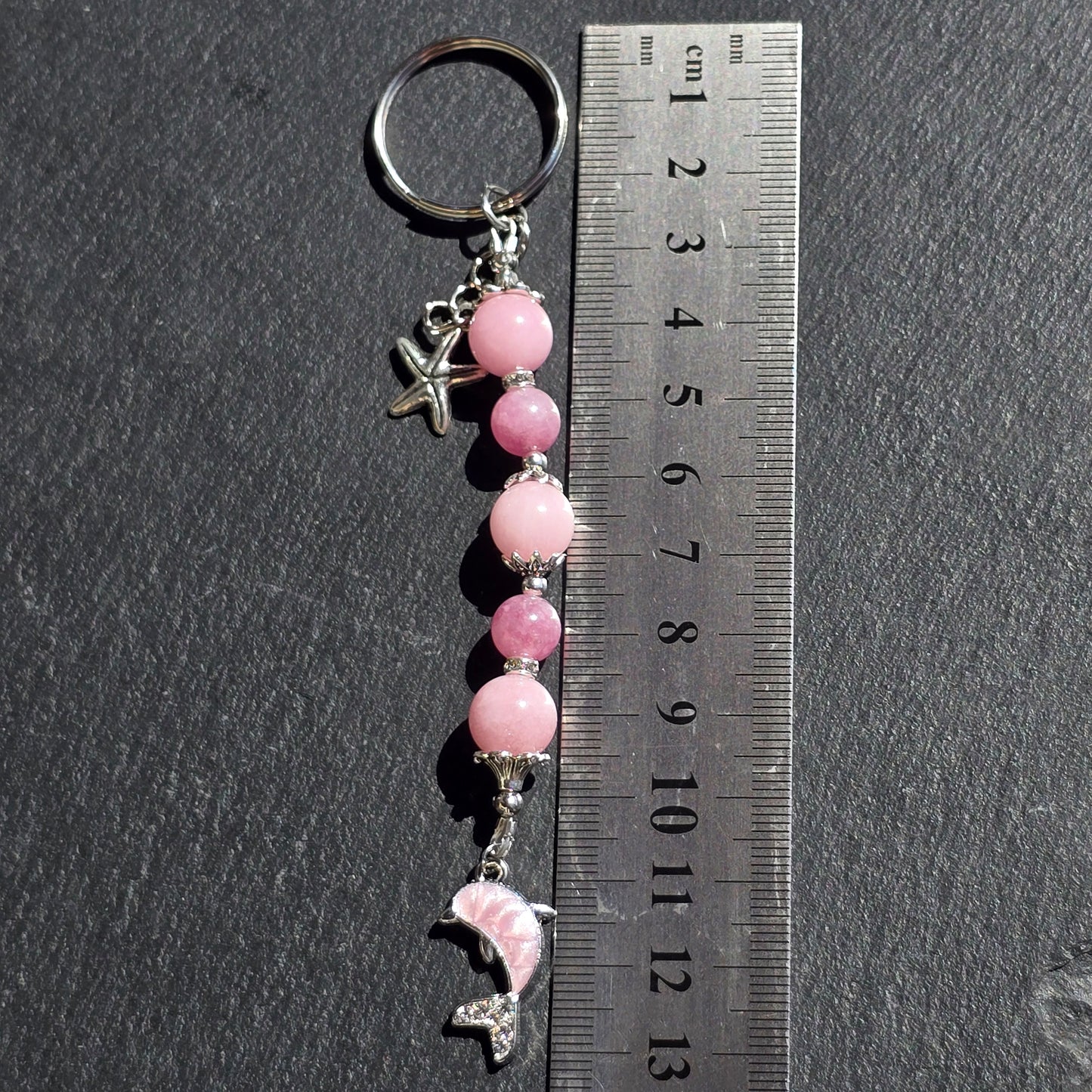 Handcrafted Beaded Dolphin Bag Charm & Keychain
