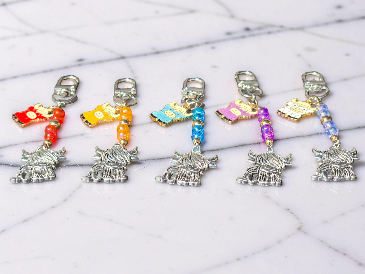 Handcrafted Highland Cow Bag Charm & Keychain