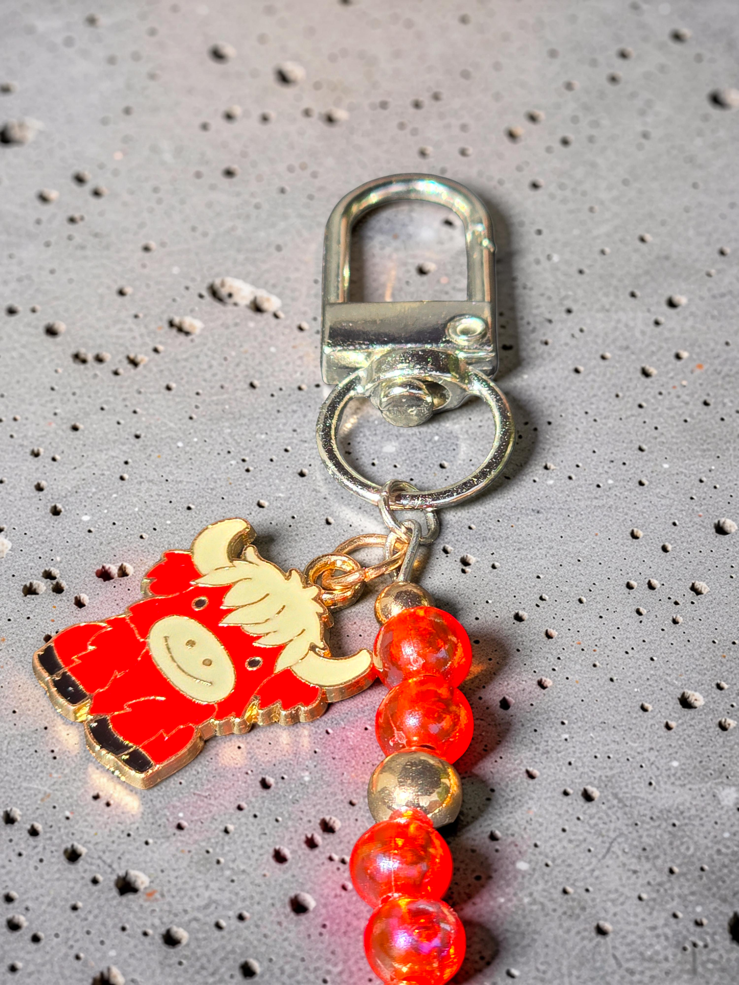 Handcrafted Highland Cow Bag Charm & Keychain