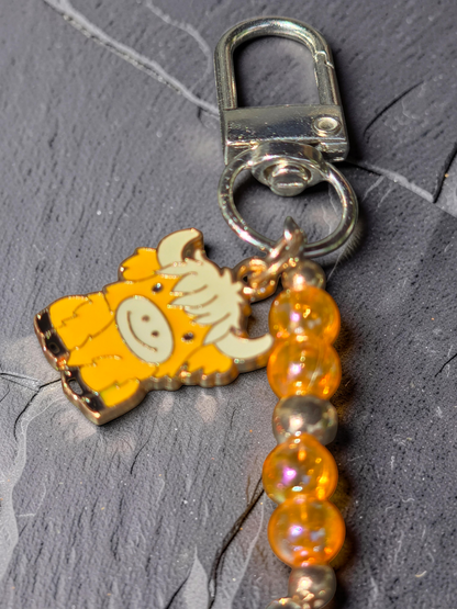 Handcrafted Highland Cow Bag Charm & Keychain