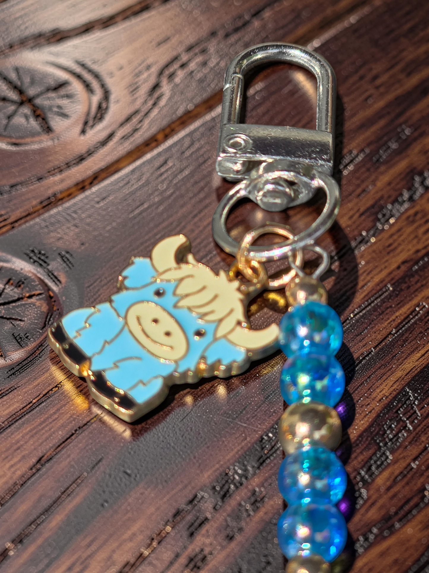 Handcrafted Highland Cow Bag Charm & Keychain