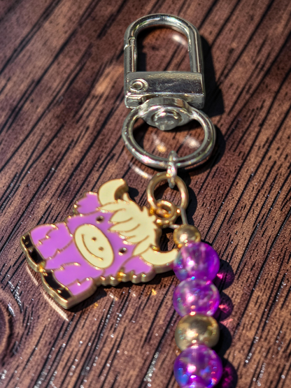Handcrafted Highland Cow Bag Charm & Keychain