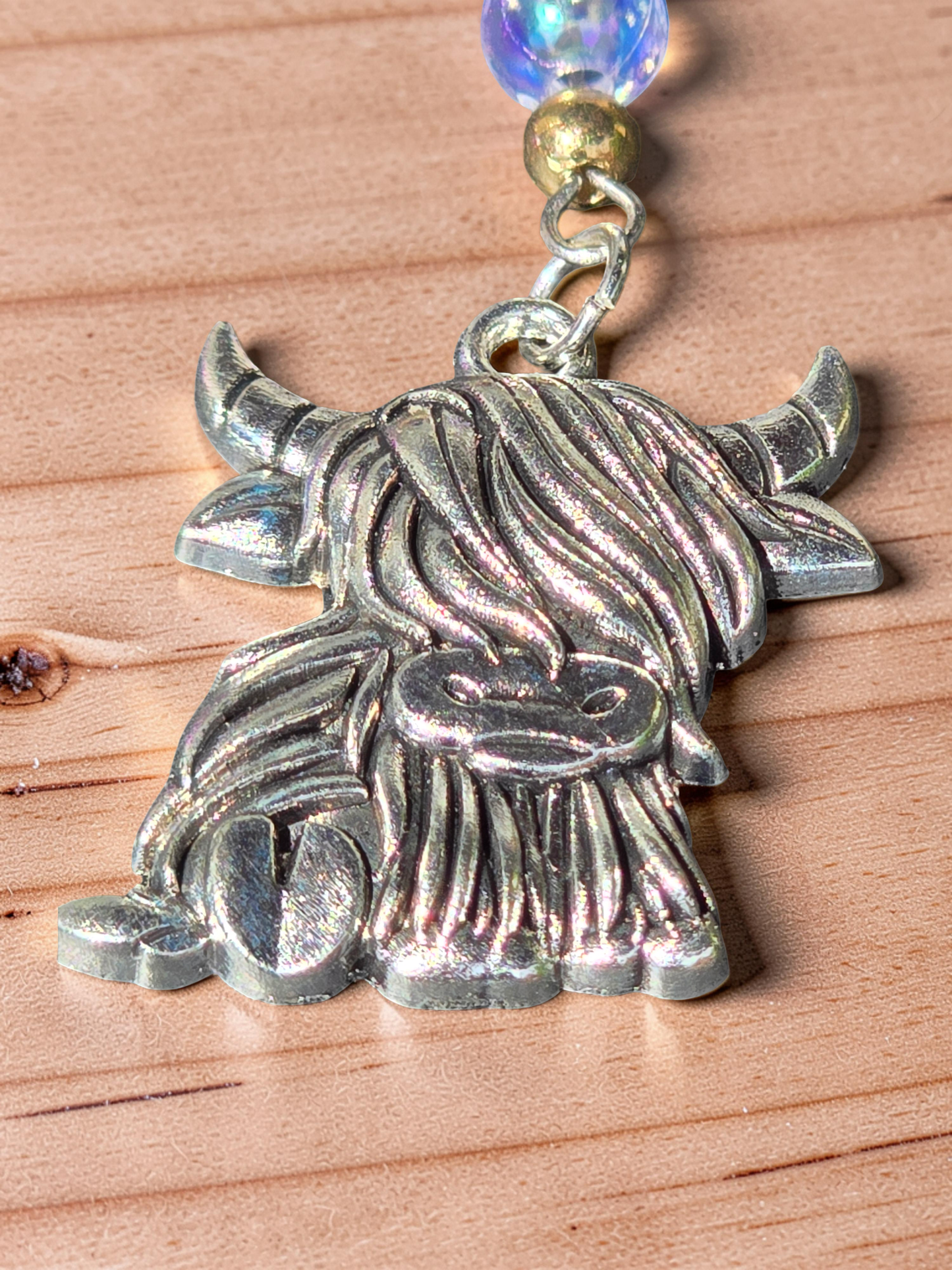 Handcrafted Highland Cow Bag Charm & Keychain