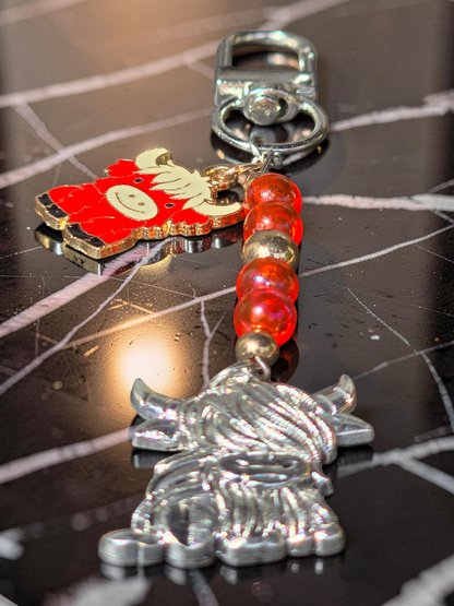 Handcrafted Highland Cow Bag Charm & Keychain
