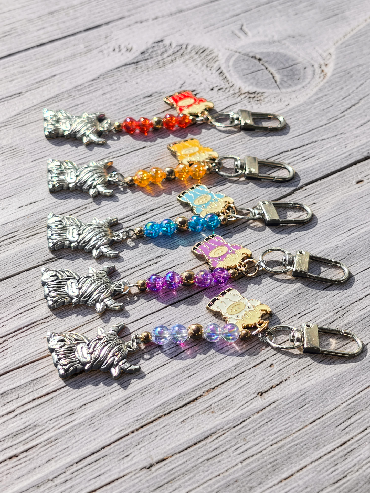 Handcrafted Highland Cow Bag Charm & Keychain