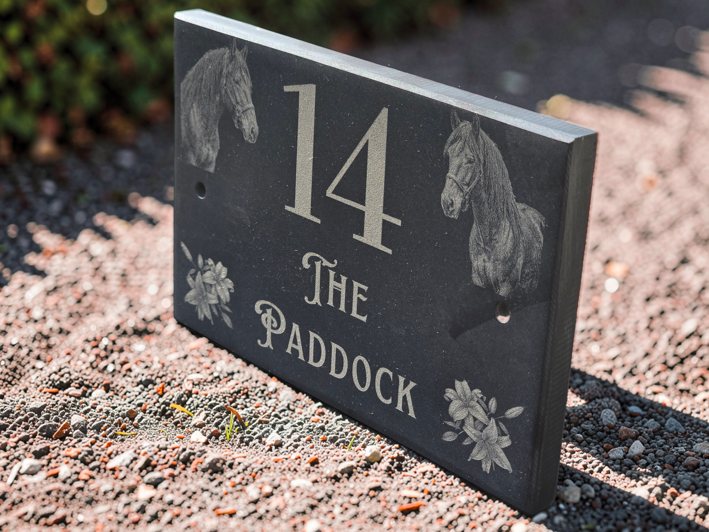 Custom Horse Slate House Sign | Personalised Address Plaque