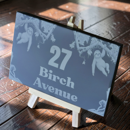 Sloth House Address Sign - Personalised Slate Address Sign