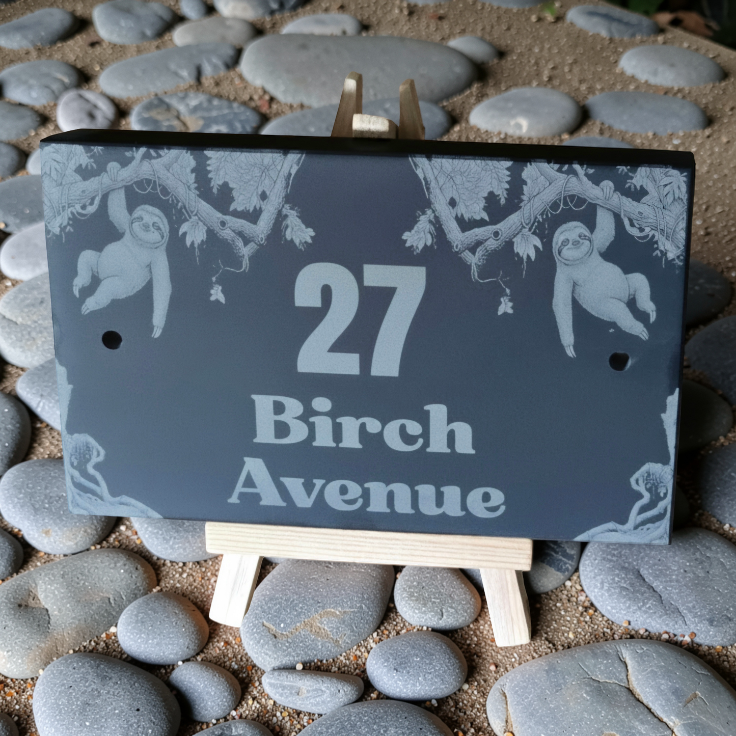 Sloth House Address Sign - Personalised Slate Address Sign