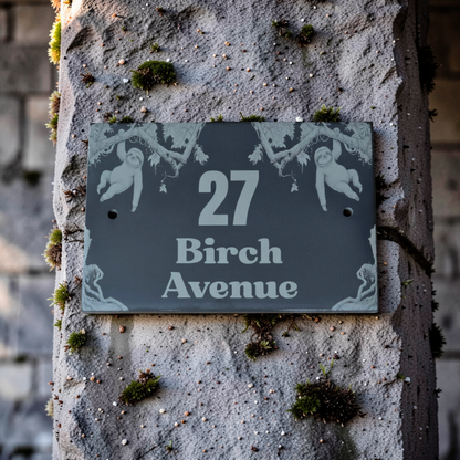 Sloth House Address Sign - Personalised Slate Address Sign