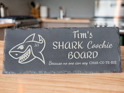 Personalised Shark Coochie Slate Cheese Board