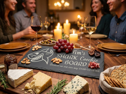 Personalised Shark Coochie Slate Cheese Board