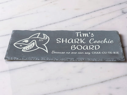 Personalised Shark Coochie Slate Cheese Board