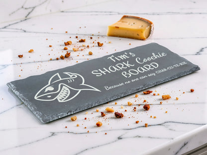 Personalised Shark Coochie Slate Cheese Board