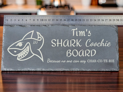 Personalised Shark Coochie Slate Cheese Board