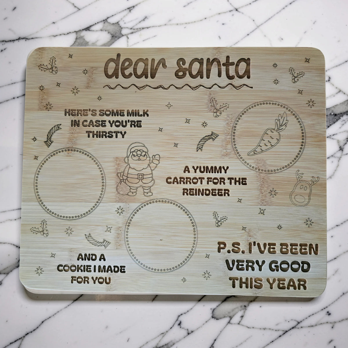 Bamboo Christmas Santa Treat Board