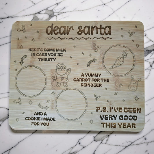 Bamboo Christmas Santa Treat Board