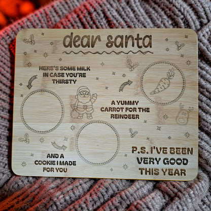 Bamboo Christmas Santa Treat Board