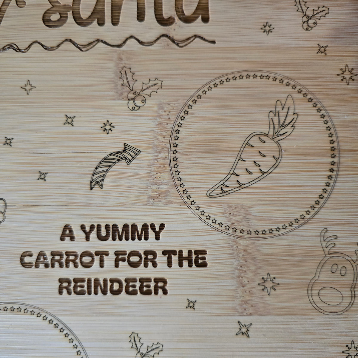 Bamboo Christmas Santa Treat Board