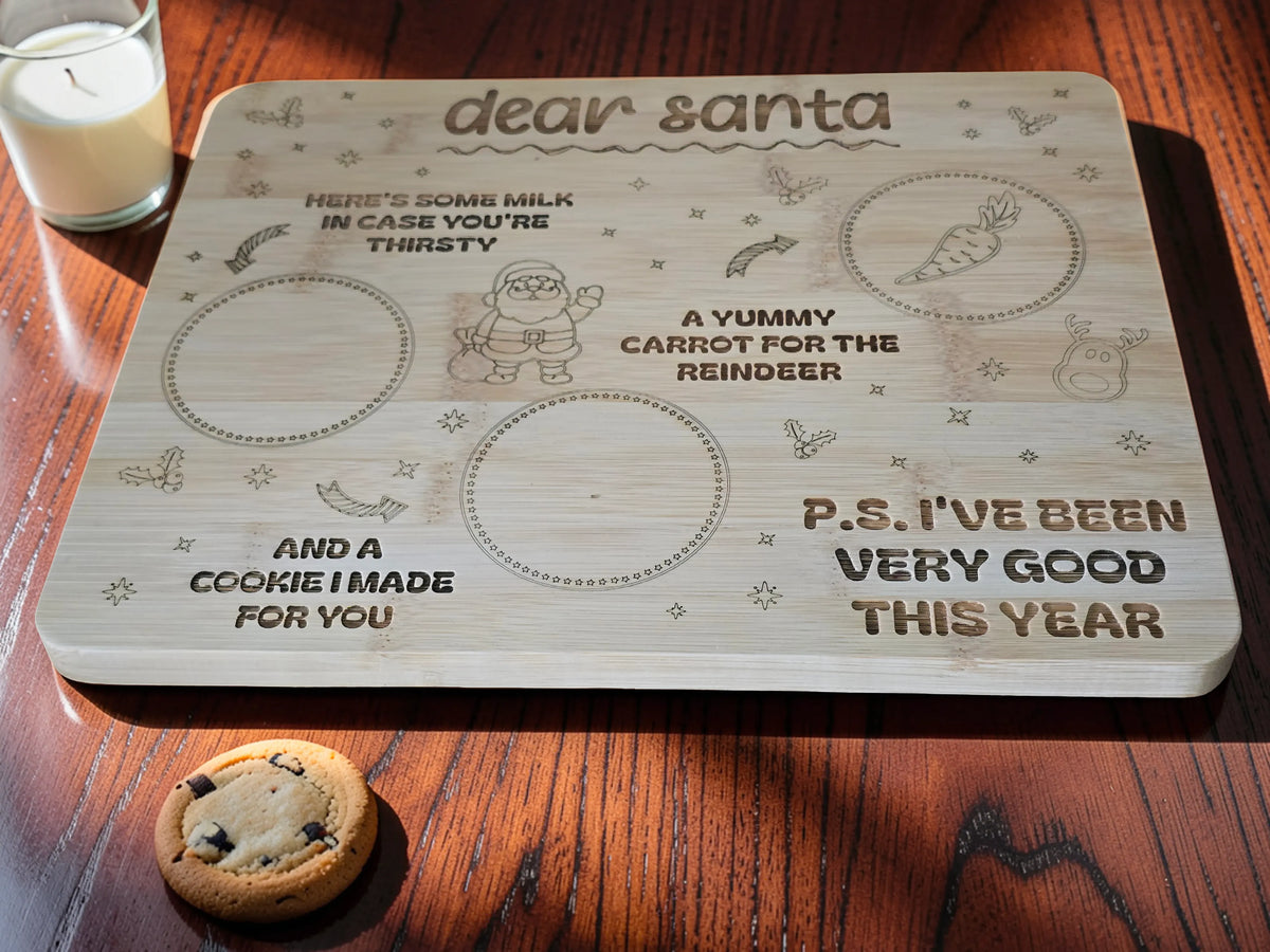 Bamboo Christmas Santa Treat Board