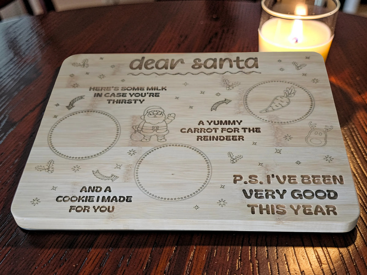 Bamboo Christmas Santa Treat Board