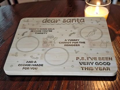Bamboo Christmas Santa Treat Board