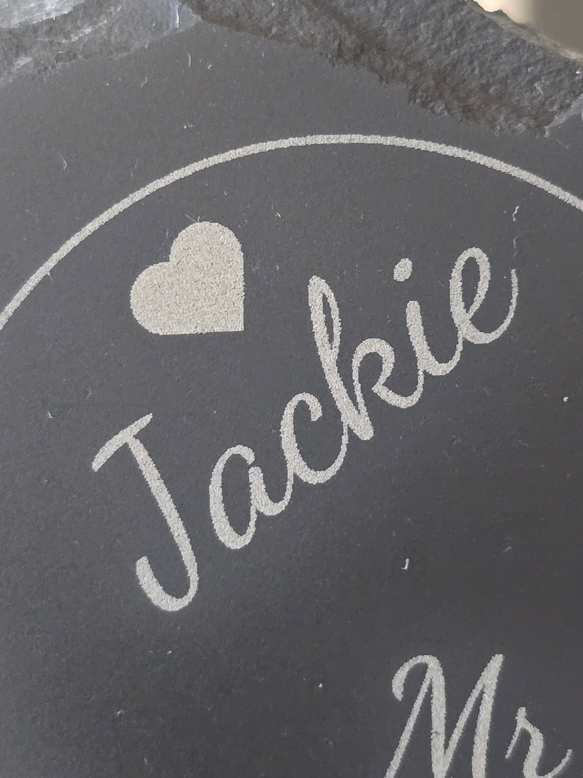 Personalised Heart Slate Coaster - Wedding & Anniversary Gift