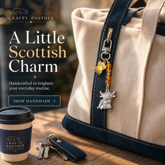 Handcrafted Highland Cow Bag Charm & Keychain