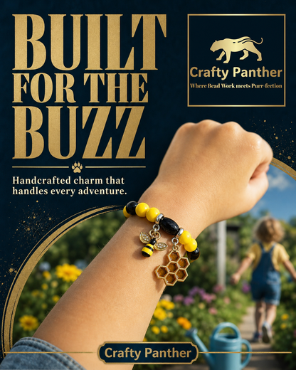 Bumble Bee Bracelet - Fun Elasticated Accessory for Kids and Adults - Ideal for Insect Lovers